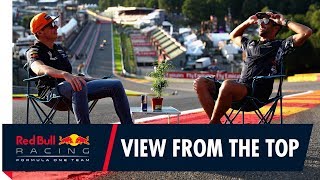 The view from the top Daniel Ricciardo and Max Verstappen at the Belgian Grand Prix [upl. by Iphigenia563]