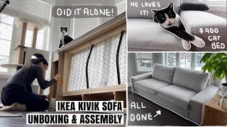 I put together the 183lb KIVIK SOFA on my own  Ikea Orrsta Light Gray Unboxing amp Assembly 2022 800 [upl. by Penland]