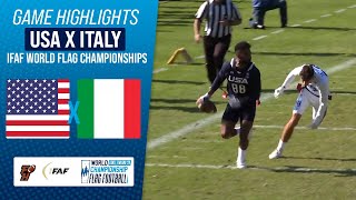 UNITED STATES X ITALY  QUARTERFINALS  IFAF WORLD FLAG CHAMPIONSHIP 2024  Game Highlights [upl. by Chansoo541]