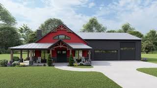 BARN HOUSE PLAN 503200151 WITH INTERIOR [upl. by Novikoff]