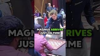 Magnus ARRIVES JUST ON TIME To the GAME AGAINST Vidit [upl. by Notsnhoj777]