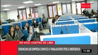 PNP interviene a empresa que convocó a trabajadores pese a emergencia [upl. by Yemiaj]