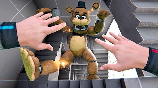 Pushing FNAF Animatronics Down Stairwell  Bonelab VR Mods [upl. by Ahsircal]