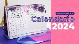 ✂ Hacer un CALENDARIO 2024  Descargable gratis [upl. by Hepzi]