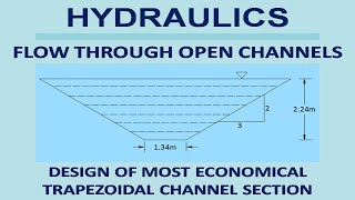 Design of most economical trapezoidal channel section  Flow through open channels  Hydraulics [upl. by Kassandra878]