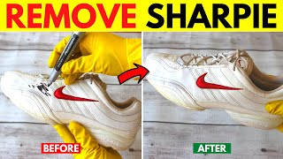 3 Best Tricks to Remove Permanent Marker  Sharpie from any Shoes [upl. by Dyann]