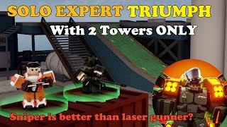 2 Tower Solo EXPERT TRIUMPH Sniper Better Than Laser Gunner  Tower Defense X [upl. by Rosemare]