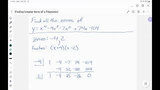 Finding Zeros of Polynomial when there are complex zeros [upl. by Adneral973]