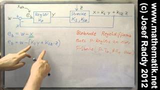 PRegler statisch ► Regeldifferenz berechnen ► Formel Störung am Ausgang der Strecke [upl. by Fitzhugh60]