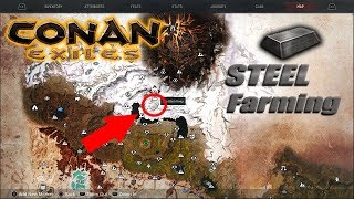 Conan Exiles  Insane Steel Farming 10 Minute Runs [upl. by Laraine814]