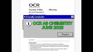 OCR AS Chemistry June 2023 Walkthrough [upl. by Harberd]