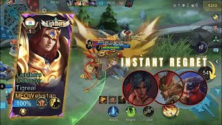 TIGREAL ENDS THE MATCH QUICKLY TO GRAB SOME GROCERIES 🫑  Mobile legends [upl. by Pomona853]