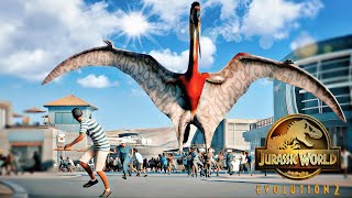 QUETZALCOATLUS attacking humans  Devoured Parasaurolophusjurassic world evolution 2 [upl. by Ecyak387]