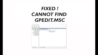 Windows cannot find gpeditmsc  How to Enable the Group Policy Editor in Windows 10 [upl. by Kandy]