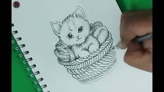 Easy Pencil Sketch IDEAS With CAT [upl. by Mercola]