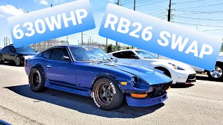 630WHP RB26 240z  BABY R34 GTR RIPPING IT [upl. by Paine]