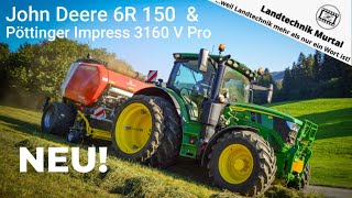 NEU John Deere 6R 150 amp Pöttinger Impress 3160 V Pro im Einsatz  Landtechnik Murtal [upl. by Evette843]