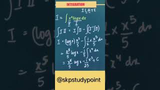 Integration 🔥 Integrates class 12 maths 🔥youtubeshorts shorts skpstudypoint [upl. by Aziar]