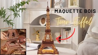 Maquette en Bois Rolife Tour Eiffel Lumineuse TGL01 [upl. by Enelav316]