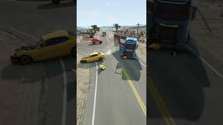 Realistic Highway Car Crashes 60 shorts beamngdrive [upl. by Ecile]