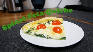 Unglaublich leckere Spinat Feta Quiche selber zubereiten [upl. by Odinevneib]