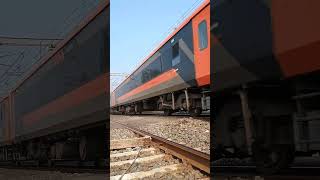 Vandebharatexpress indianrailways railway train orangevandebharathlyrics [upl. by Matejka]