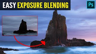 How To Blend 2 Bracketed Exposures  EASY Photoshop Tutorial [upl. by Ettedranreb896]