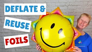 🎈 How to Deflate a Foil Balloon and Reuse It  How to Recycle Foil Balloons and Use Again [upl. by Hoopen]