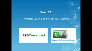 33 Validate JSON Schema In Rest Assured [upl. by Butch]