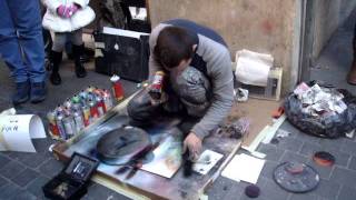 Spray Painting Street Artist  Rome [upl. by Ayota]