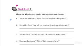 Narration Class 8  worksheet 4answer [upl. by Airbas]