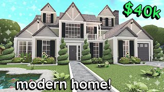 40k Modern Bloxburg Family House Build 2 Story Tutorial [upl. by Selena472]