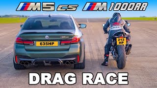 BMW M5 CS v BMW M Superbike DRAG RACE [upl. by Diver]