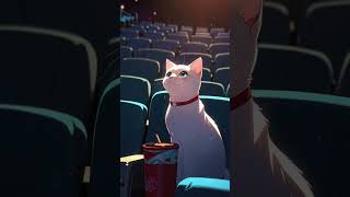 Cute cat in a movie cinema cat catlover cutecat [upl. by Yasibit]