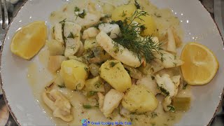 Greek Cuttlefish Stew with Lemon Sauce and Fennel  Σουπιά Λεμονάτη με Μάραθο [upl. by Audris]