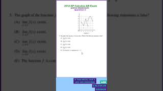 2012 Calculus AB MCQ 5 Do the limits exist Is it Continuous at a Point short AskCalculusGeorge [upl. by Shererd]