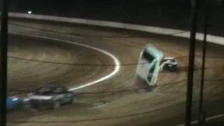 Travis Spicers rollover at Dubbo Speedway [upl. by Laeno727]