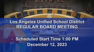 December 12 2023  930am Regular Board Meeting including Closed Session [upl. by Crist653]