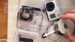 How to make GoPro external power cable without housing modification Tutorial [upl. by Hana]