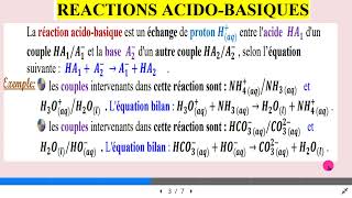 réactions acido basique [upl. by Ielarol]