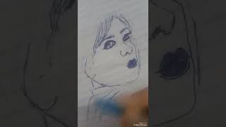 portrait drawing using ball pen sketching pencils for the beginners guide [upl. by Yemrots]