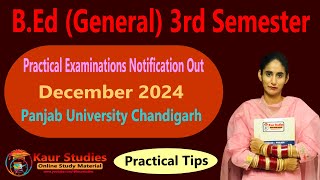 BEd 3rd Semester Practical Notification Out  Practical Tips  Panjab University Chandigarh 2024 [upl. by Alburga]