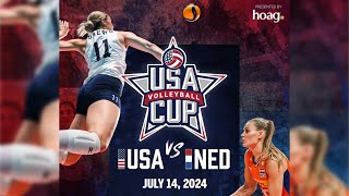 USA vs Netherlands  USA Volleyball Cup  Full match replay  July 14 2024 [upl. by Dareg]