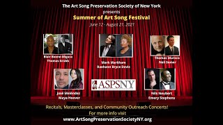 Art Song Preservation Societys Summer of Song Nils Neuberts German Diction amp Lieder Masterclass [upl. by Llevram920]