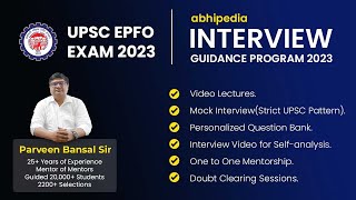 UPSC EPFO Interview Preparation with abhipedia  EPFO  APFC  EO AO  Interview Course  abhipedia [upl. by Steward]