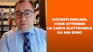 Precari come ottenere la carta del docente da 500 euro [upl. by Leinehtan181]