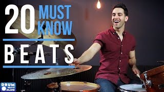 20 MUST KNOW Drum Beats For Beginner Drummers  Drum Beats Online [upl. by Enimasaj]