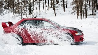 Snow driving in Livigno 2016 with Mitsubishi EVO 9 [upl. by Avie]