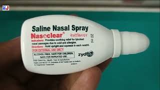 Nasoclear Saline Nasal Spray  Nasoclear Nasal Spray  Nasoclear Saline Nasal Spray Uses Side effect [upl. by Gennaro]