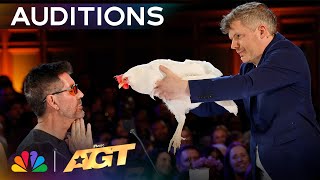 Curry The Chicken Reads Simon Cowells MIND  Auditions  AGT 2024 [upl. by Anaujat]